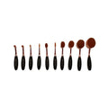 Synthetic Oval Makeup Brush Set - 10 Piece